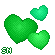 Hearts - green