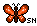 Small Butterfly - Orange