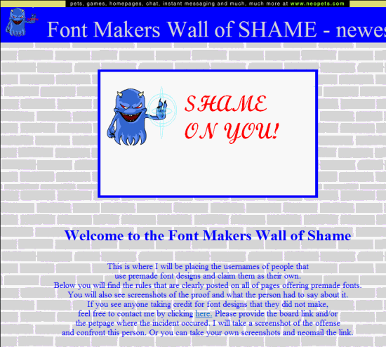 Original Fontmaker's Wall of Shame